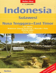 Indonesia. Sulawesi, Nusa Tenggara, East Timor. Mapa Nelles 1:1 500 000