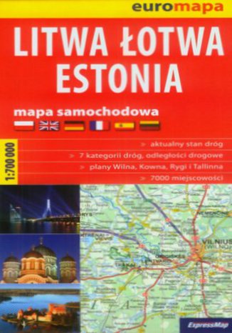 Litwa, Łotwa, Estonia. Mapa Expressmap / 1:700 000