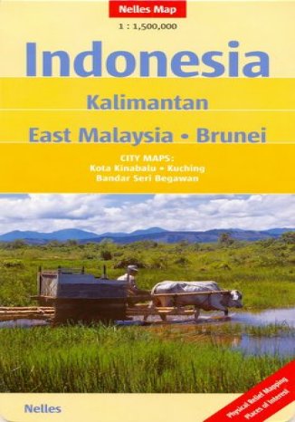 Indonezja. Kalimantan, Wschdnia Malezja, Brunei. Mapa