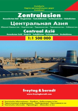 Azja Środkowa (Kazachstan Pd, Kirgistan, Tadżykistan, Turkmenistan, Uzbekistan). Mapa Freytag & Berndt 1:1 500 000 