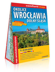 Okolice Wrocławia Dolny Śląsk laminowana mapa samochodowo-turystyczna 1:220 000