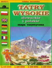 Tatry Wysokie Słowackie i polskie. Mapa turystyczna