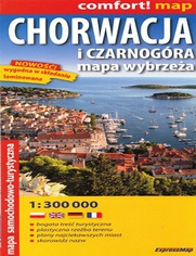 Wybrzeże Chorwacji i Czarnogóry. Mapa ExpressMap / 1:300 000