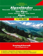 Alpy - Austria, Słowenia, Włochy, Szwajcaria, Francja. Mapa Freytag & Berndt 1:500 000 